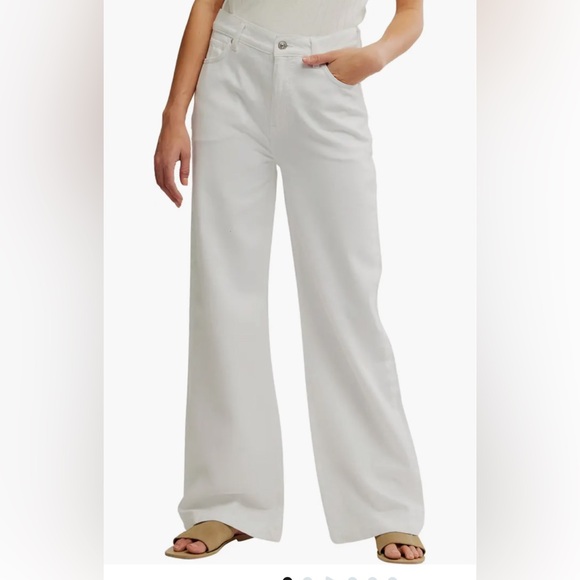 NWOT Women's Free People Stride White High Waist Baggy Denim Jeans Size 30 - Picture 2 of 9